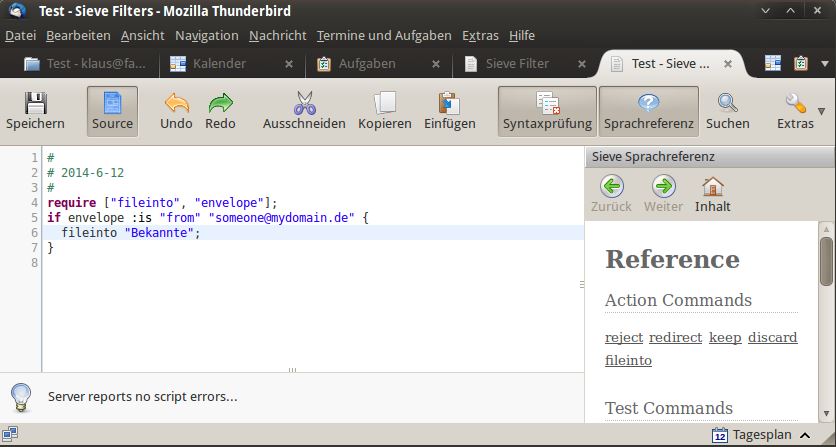 Thunderbird Add-On Sieve